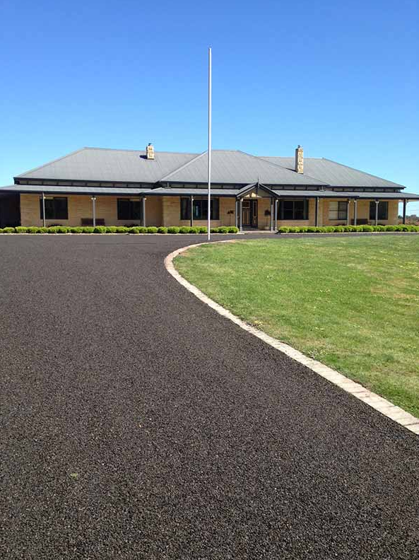 This is a photo of an asphalt driveway which has been installed by Morayfield Surfacing Solutions